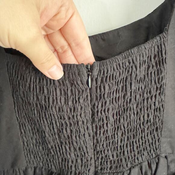 Hello Molly Volume Please Mini Dress Linen Blend Black Bubble Skirt Size 8 Eight - Picture 12 of 15